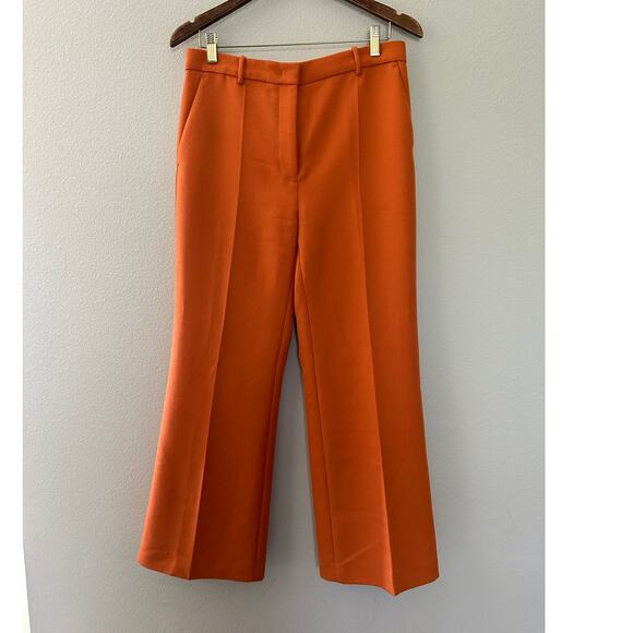 Joseph Rone Tailoring Canvas Wide Leg Wool Blend Pants Orange size